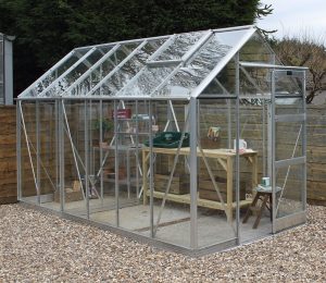 Large Elite High Eave Greenhouse in Silver